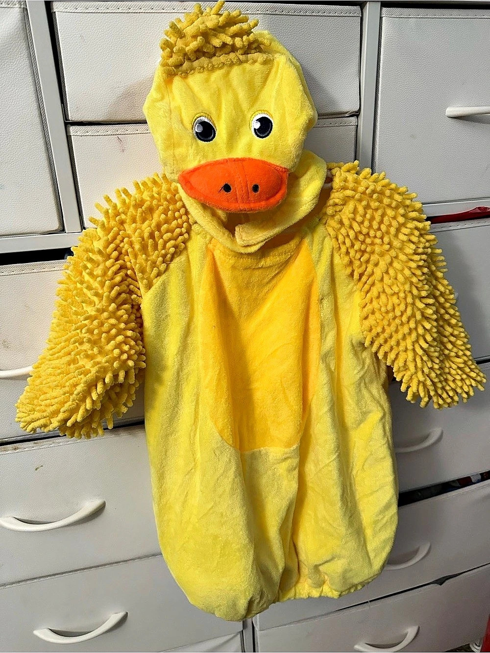 Spirit Halloween Fuzzy Duckling Costume Yellow & Orange Baby 6-12 Months